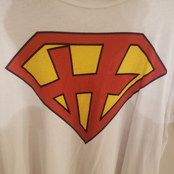 EUC RARE! Men's Valentino Super H Tee, White with Superman Style logo. Size XL - Picture 4 of 10